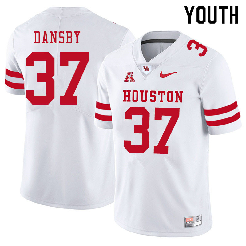Youth #37 Deondre Dansby Houston Cougars College Football Jerseys Sale-White - Click Image to Close